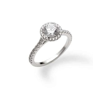 Zilveren ring met diamant en steentjes