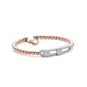 Rosé armband met steentjes