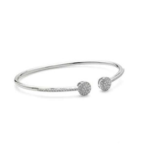 Zilveren fijne armband met steentjes