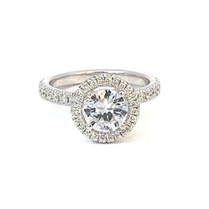 Zilveren ring met diamant en steen